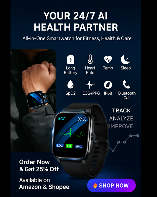 AI Health Smart Watch – Advanced 5-Organ Health Management