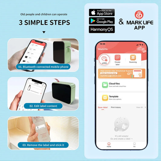 Mini Bluetooth Thermal Label Printer – P15 Model