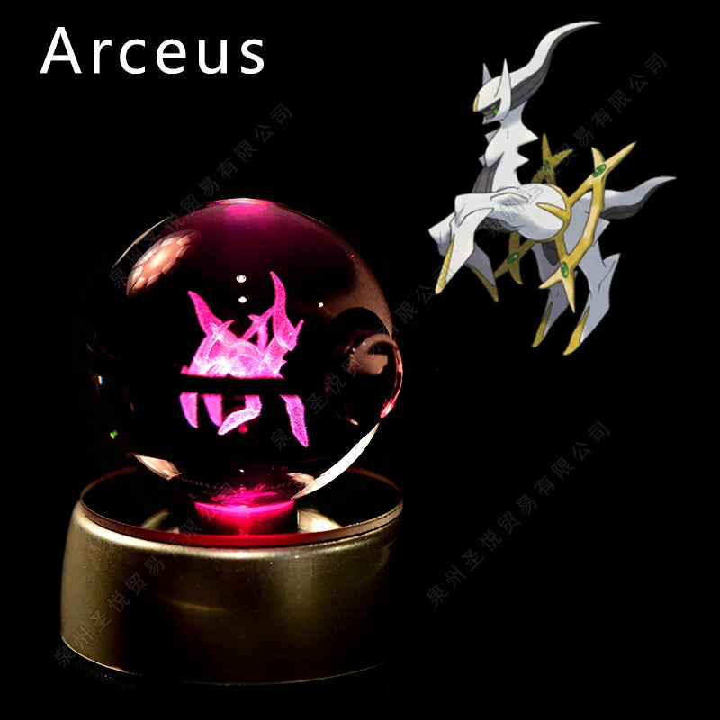 Pokémon 3D Crystal Ball Night Light with LED Base
