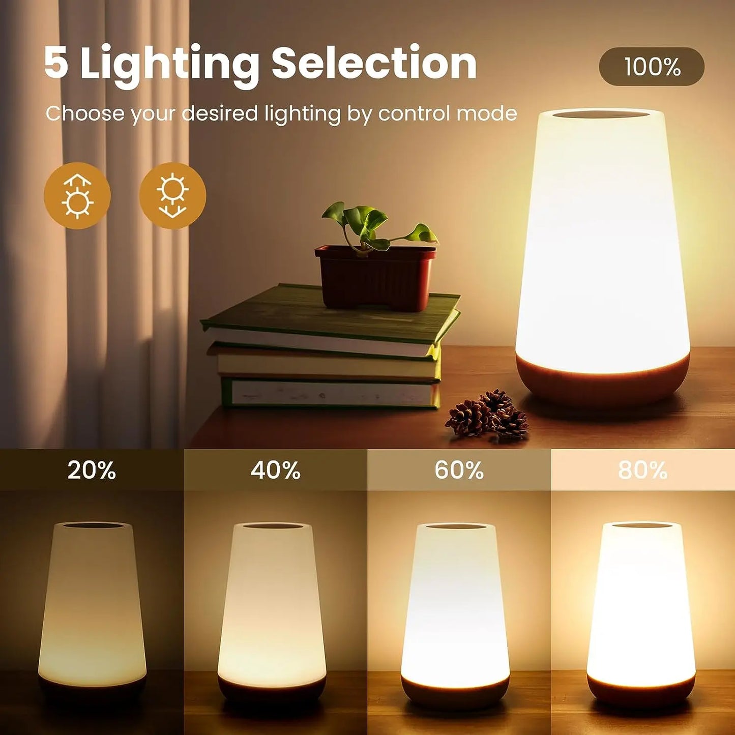 Smart LED Night Light – 13 Colors | 5 Brightness Levels | Touch & Remote Control