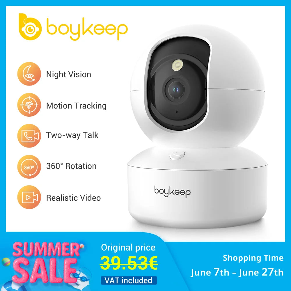 BoyKeep K30 3MP 360° Dome Security Camera – Smart Motion Detection & Color Night Vision