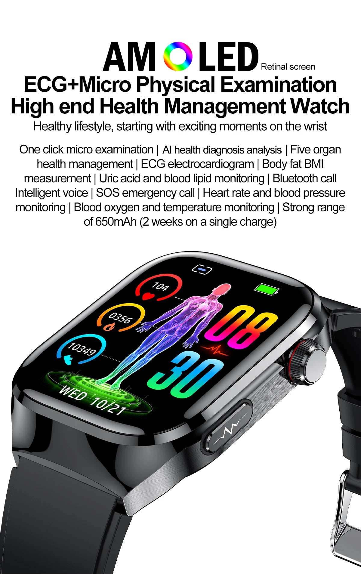 AI Health Smart Watch – Advanced 5-Organ Health Management