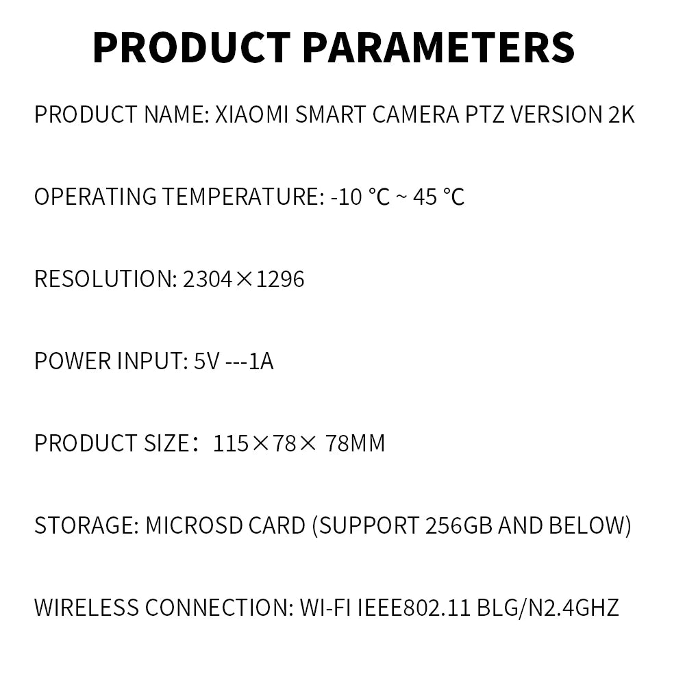 Xiaomi Smart Camera PTZ 2K Version – AI Human Detection & 360° Panoramic View