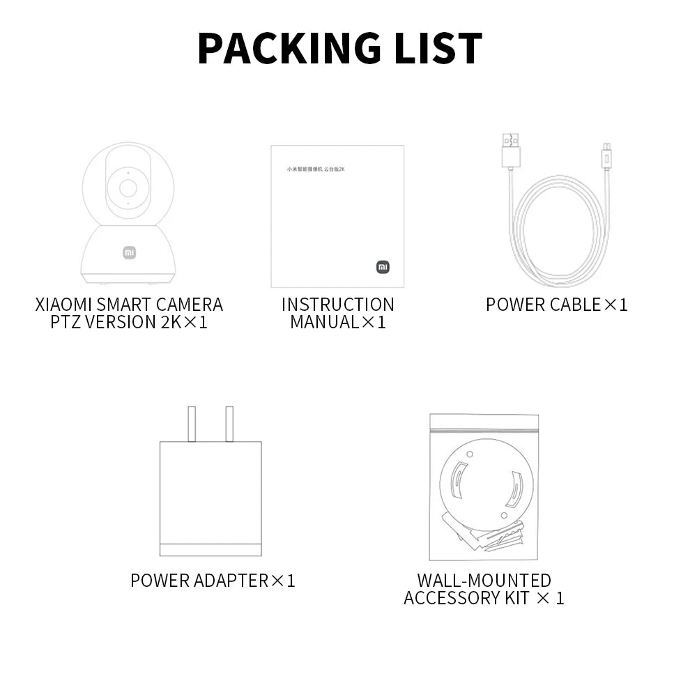 Xiaomi Smart Camera PTZ 2K Version – AI Human Detection & 360° Panoramic View