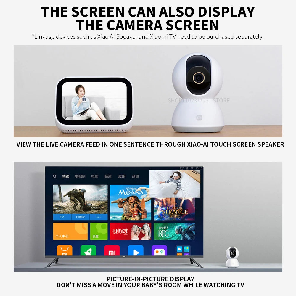 Xiaomi Smart Camera PTZ 2K Version – AI Human Detection & 360° Panoramic View