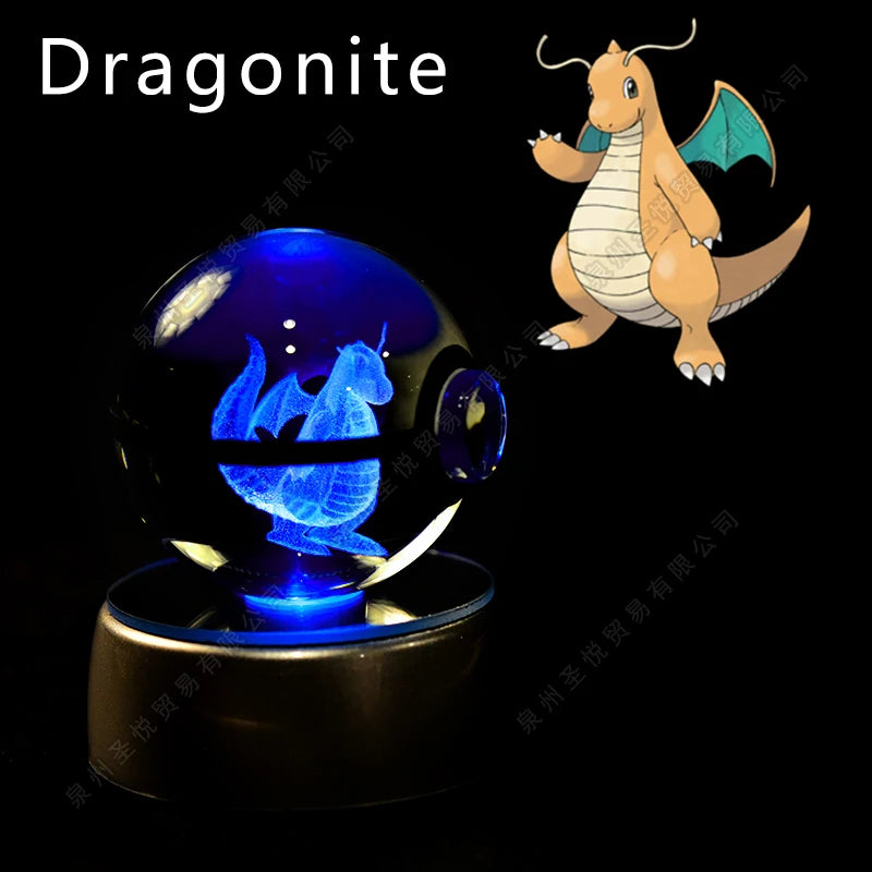 Pokémon 3D Crystal Ball Night Light with LED Base