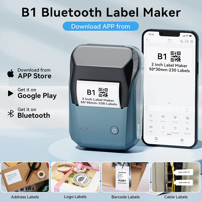 NIIMBOT B1 Bluetooth Thermal Label Printer