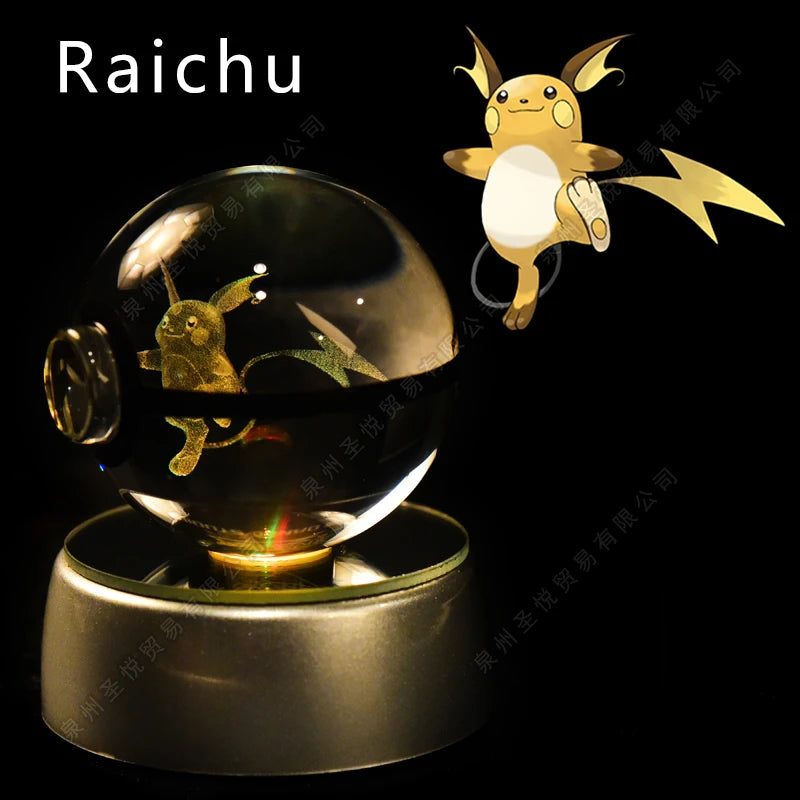 Pokémon 3D Crystal Ball Night Light with LED Base