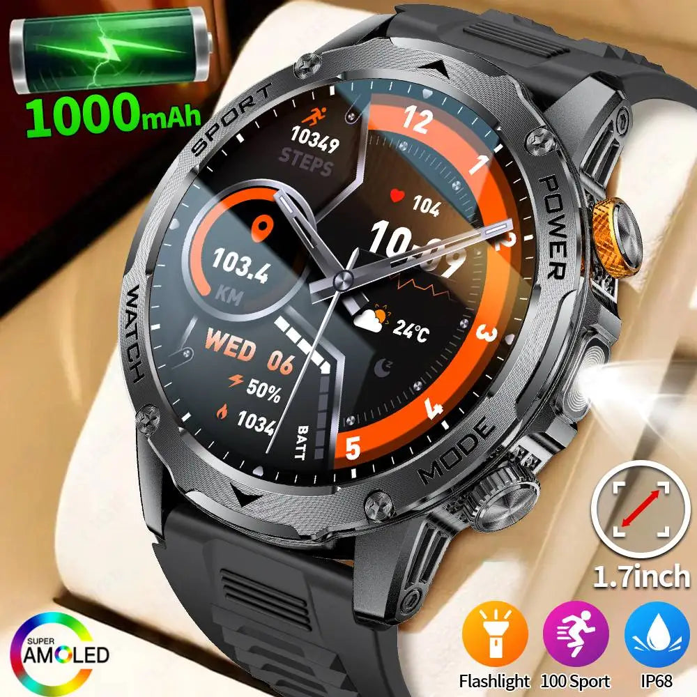 LIGE BWAK85 1.7" AMOLED Smartwatch – Bluetooth Calling, IP68 Waterproof, Health & Sports Tracking