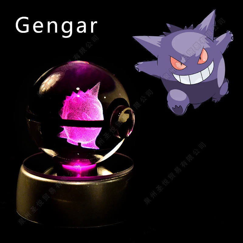 Pokémon 3D Crystal Ball Night Light with LED Base
