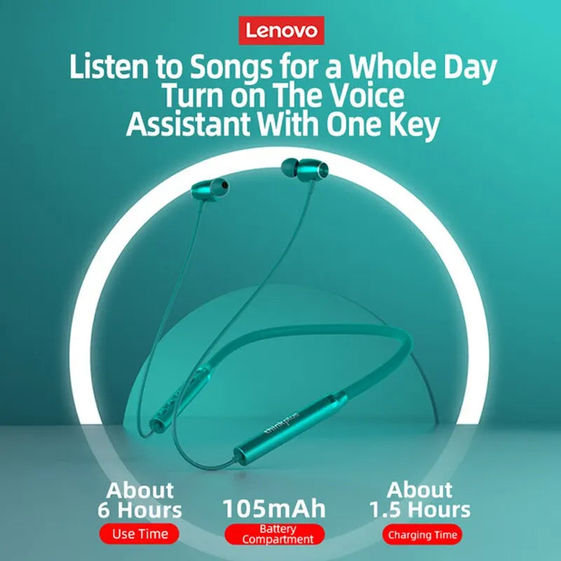 🎧 Lenovo HE05X Wireless Neckband Earphones