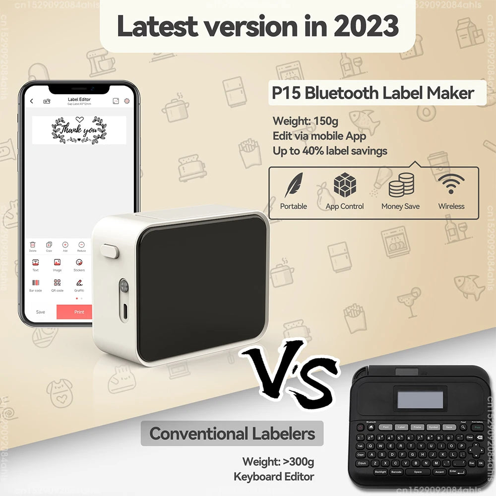 Mini Portable Bluetooth Label Printer (NiiMbot D110 & UniPlus P15)