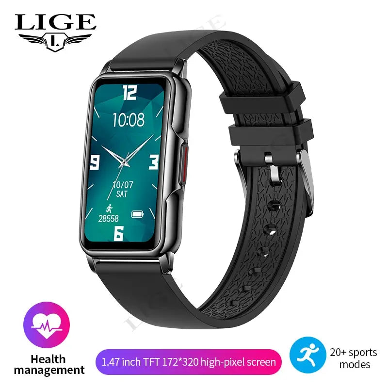 LIGE 1.47" Smartwatch with Bluetooth Calling & Health Monitoring