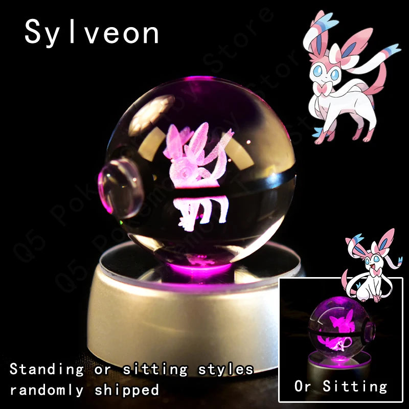 Pokémon 3D Crystal Ball Night Light with LED Base