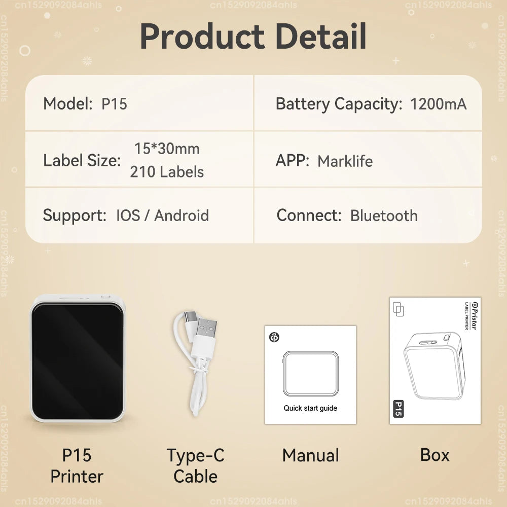 Mini Portable Bluetooth Label Printer (NiiMbot D110 & UniPlus P15)
