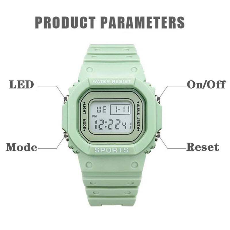 YIKAZE Sports LED Digital Watch – Unisex Waterproof Casual Timepiece