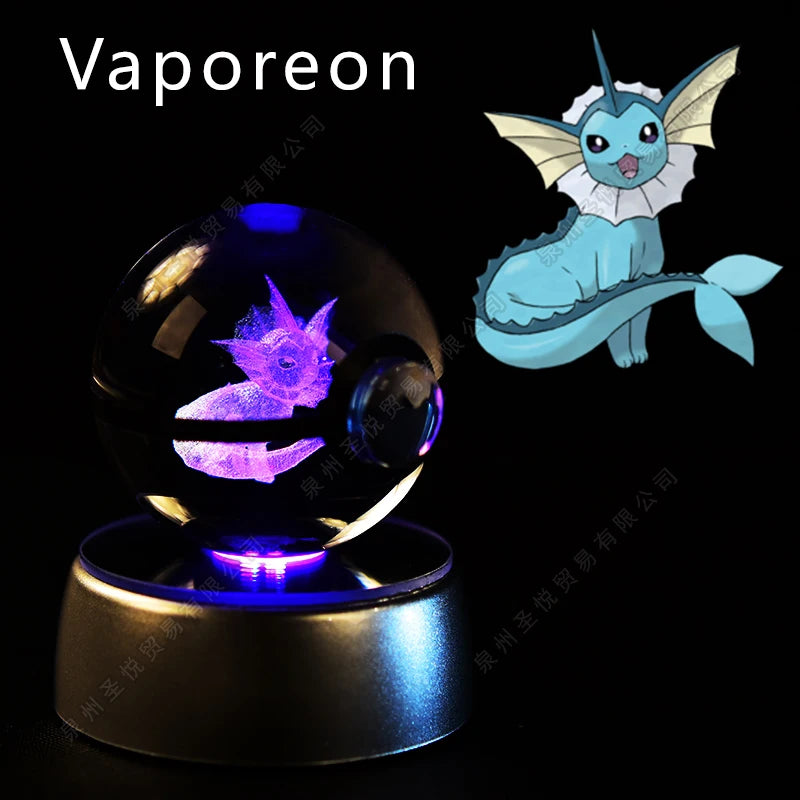 Pokémon 3D Crystal Ball Night Light with LED Base