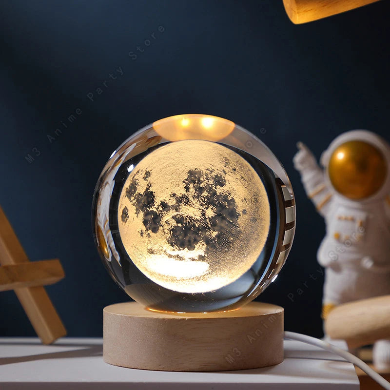 ✨ 3D Crystal Ball Night Light – Mini Galaxy in Your Hands ✨