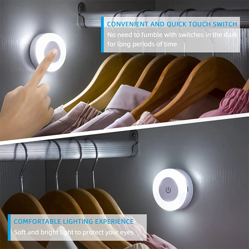 USB Rechargeable Magnetic Touch Night Light – Warm LED Glow