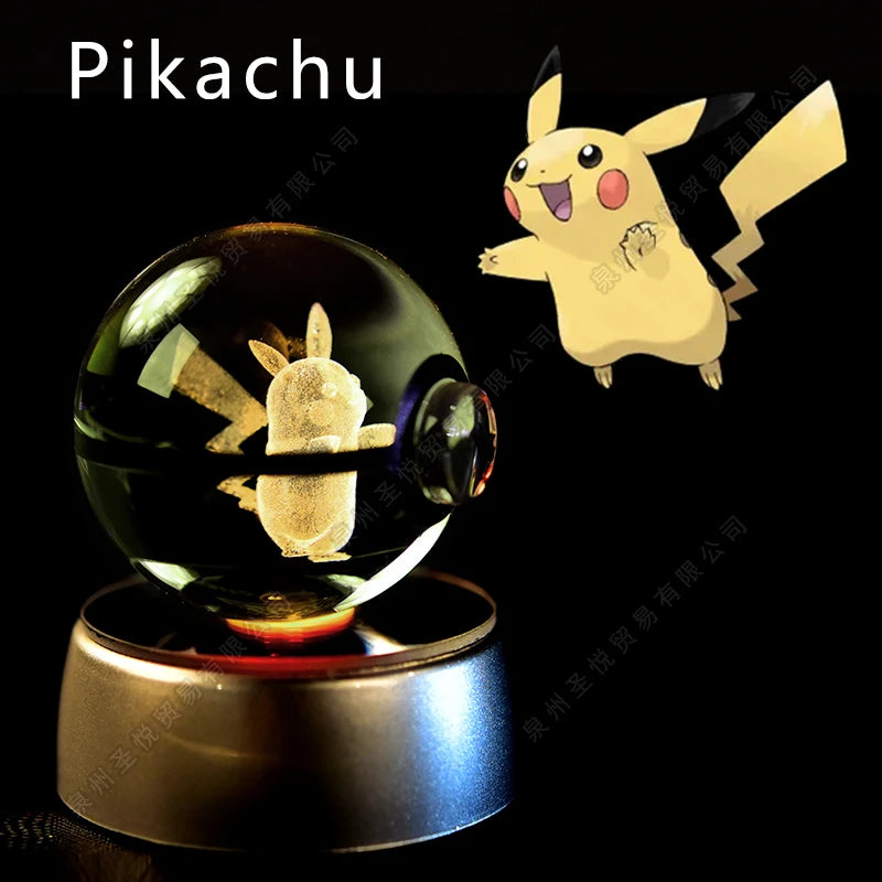 Pokémon 3D Crystal Ball Night Light with LED Base