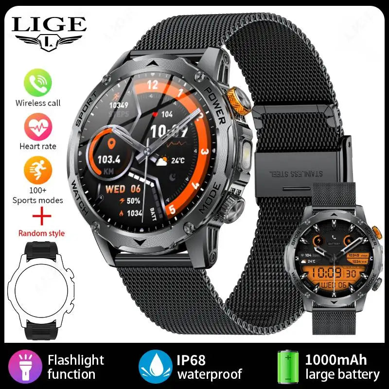 LIGE BWAK85 1.7" AMOLED Smartwatch – Bluetooth Calling, IP68 Waterproof, Health & Sports Tracking