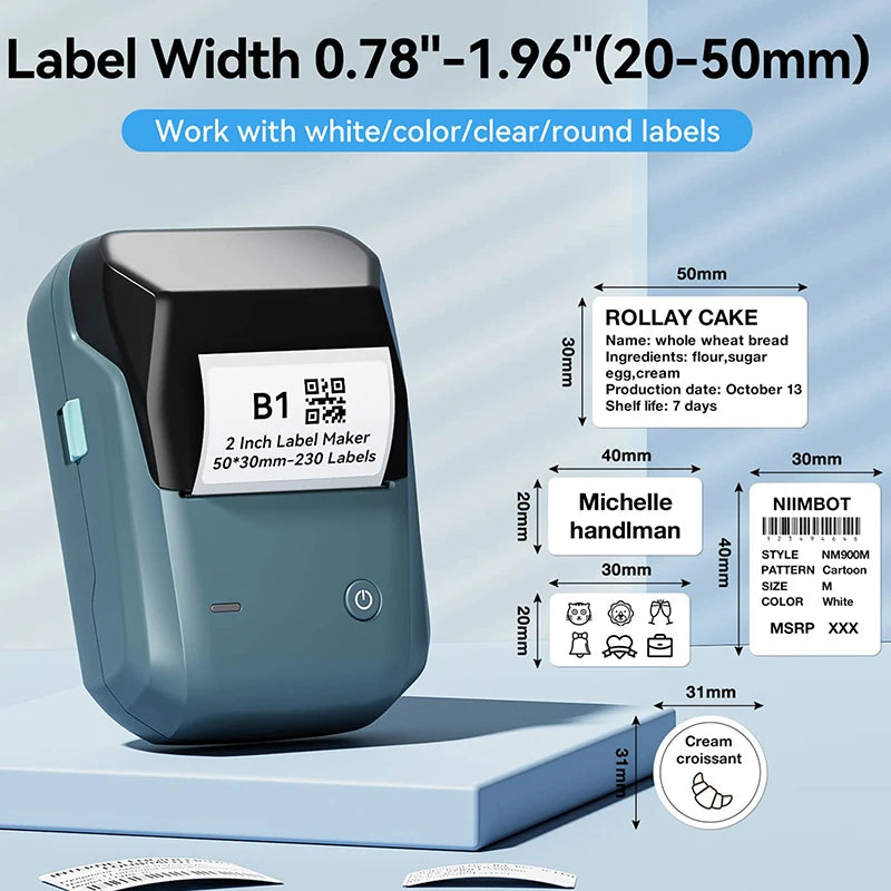 NIIMBOT B1 Bluetooth Thermal Label Printer
