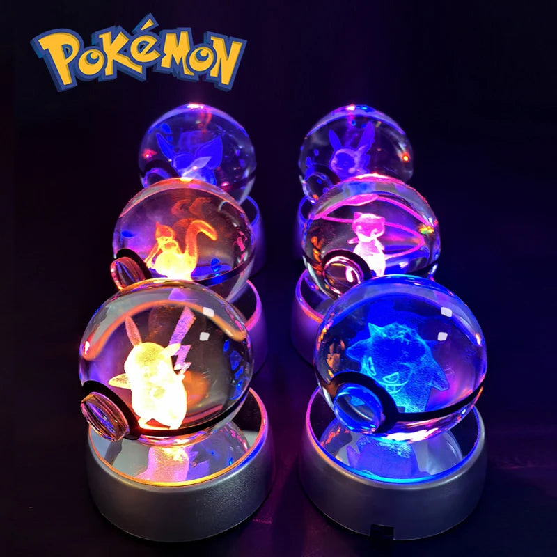 Pokémon 3D Crystal Ball Night Light with LED Base