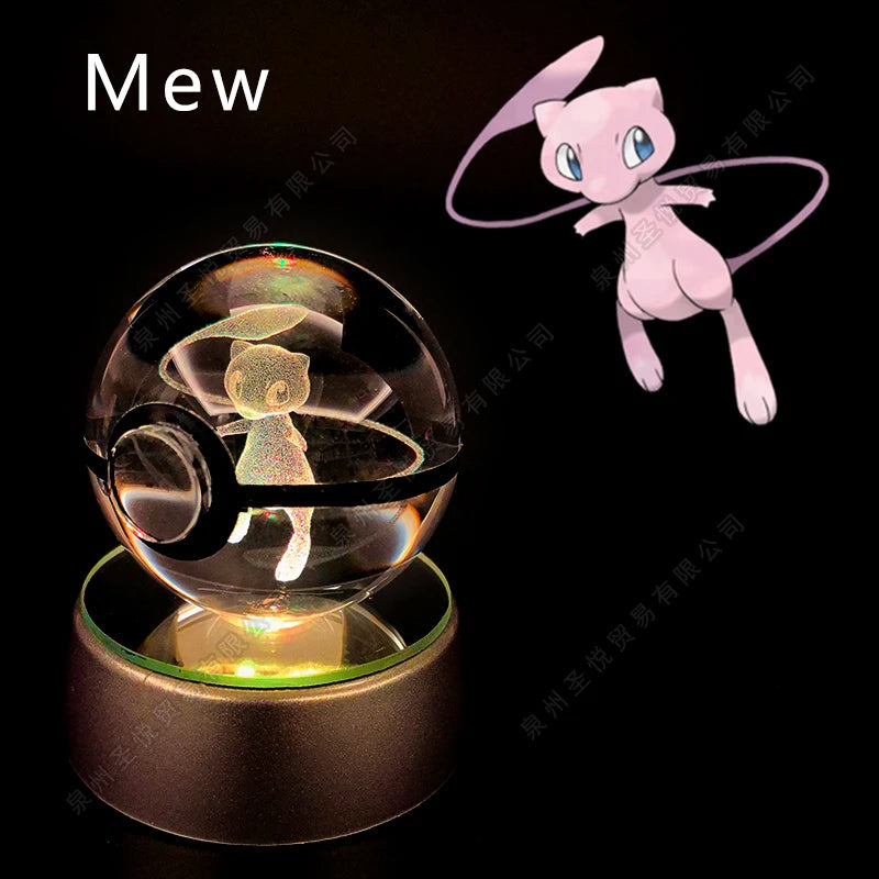 Pokémon 3D Crystal Ball Night Light with LED Base