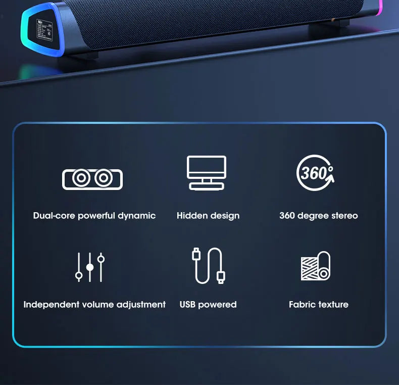 π΅ 4D Computer Speaker Bar β Bluetooth 5.0 Surround Sound