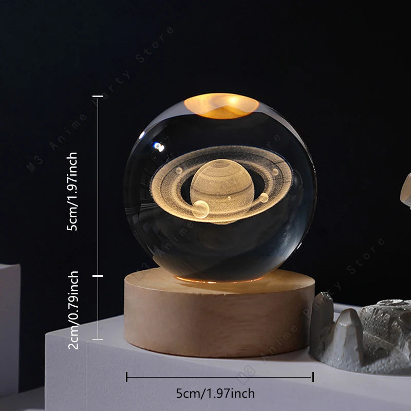 ✨ 3D Crystal Ball Night Light – Mini Galaxy in Your Hands ✨