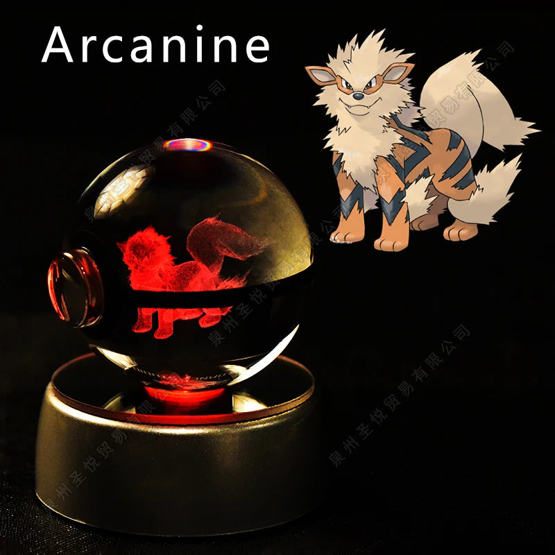 Pokémon 3D Crystal Ball Night Light with LED Base