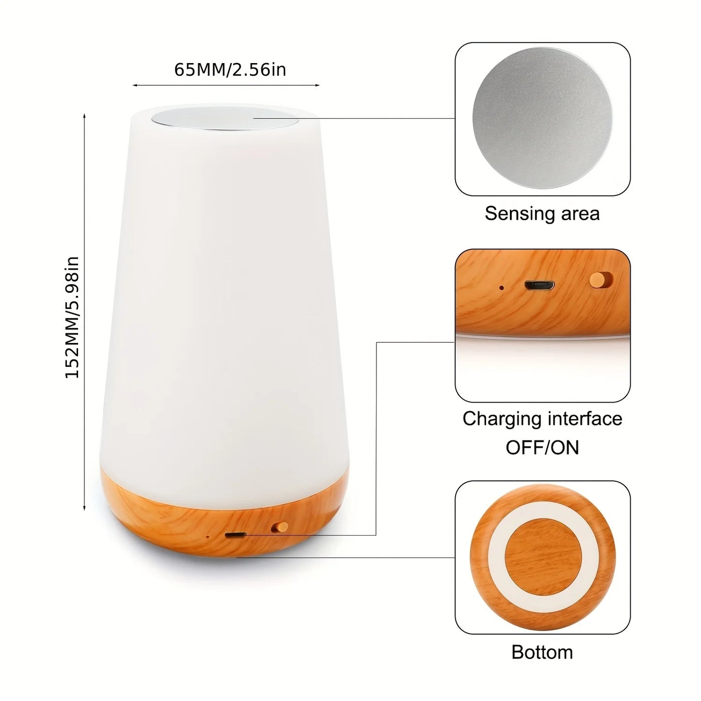 Smart LED Night Light – 13 Colors | 5 Brightness Levels | Touch & Remote Control