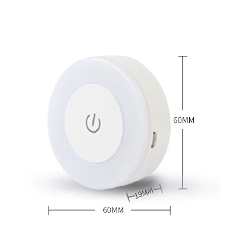 USB Rechargeable Magnetic Touch Night Light – Warm LED Glow