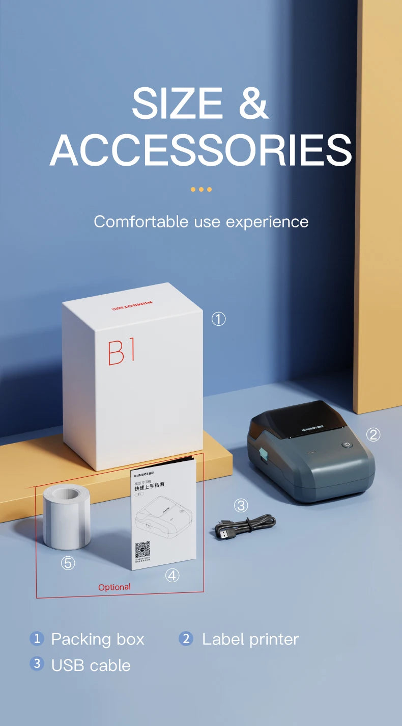 NIIMBOT B1 Bluetooth Thermal Label Printer