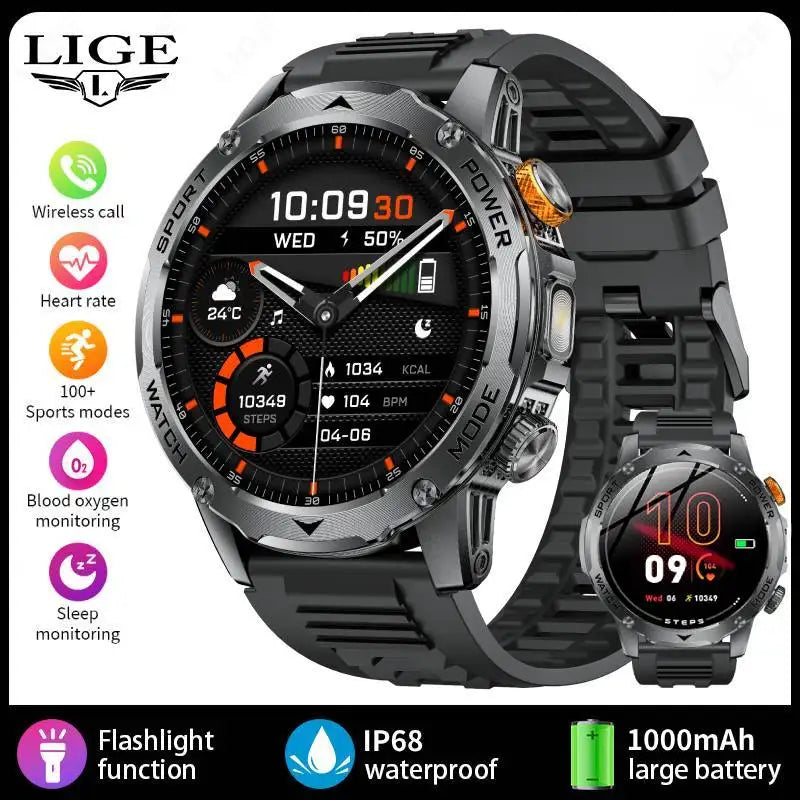 LIGE BWAK85 1.7" AMOLED Smartwatch – Bluetooth Calling, IP68 Waterproof, Health & Sports Tracking