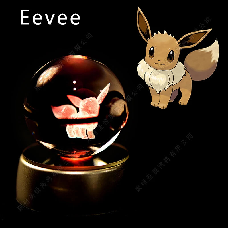 Pokémon 3D Crystal Ball Night Light with LED Base
