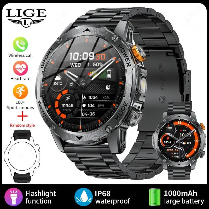 LIGE BWAK85 1.7" AMOLED Smartwatch – Bluetooth Calling, IP68 Waterproof, Health & Sports Tracking
