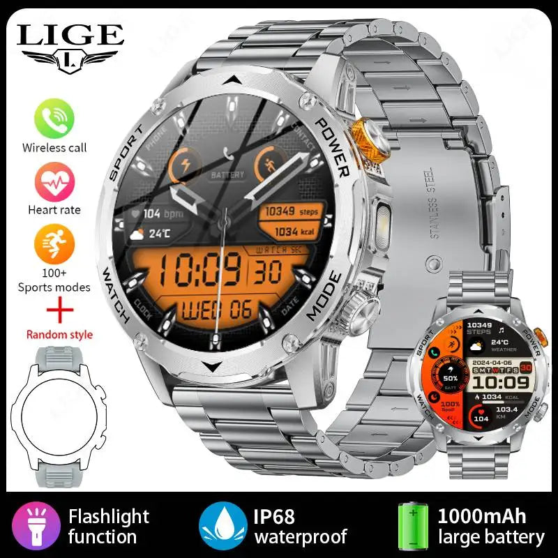 LIGE BWAK85 1.7" AMOLED Smartwatch – Bluetooth Calling, IP68 Waterproof, Health & Sports Tracking