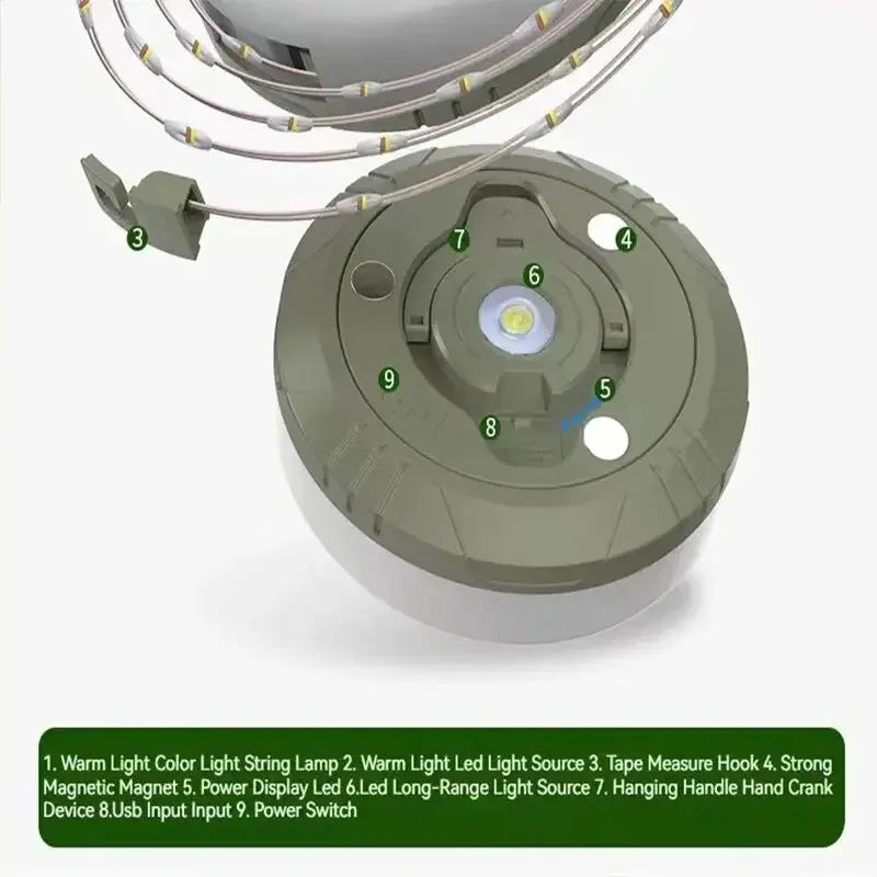 Portable Outdoor Camping LED Light Strip – Warm White & RGB Modes