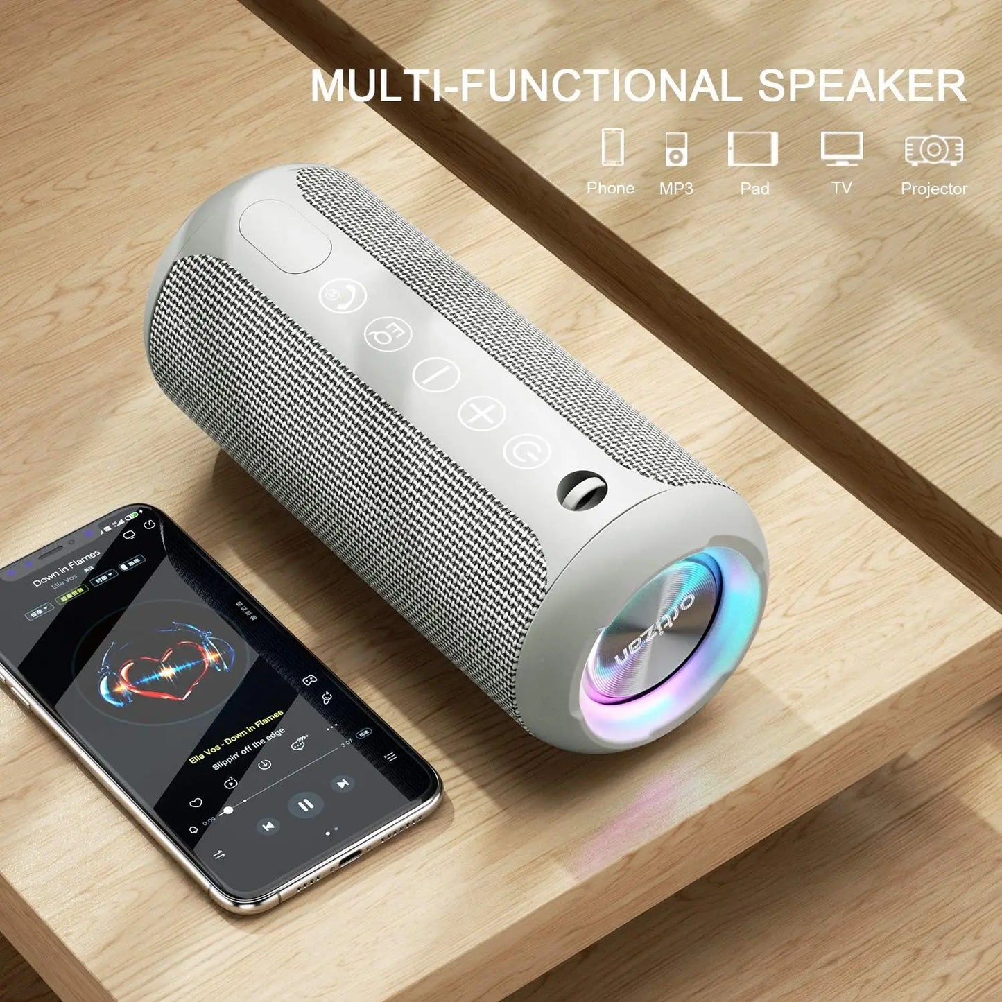 Ortizan X10 Bluetooth Speaker – Enhanced Bass, 30H Playtime, IPX7 Waterproof