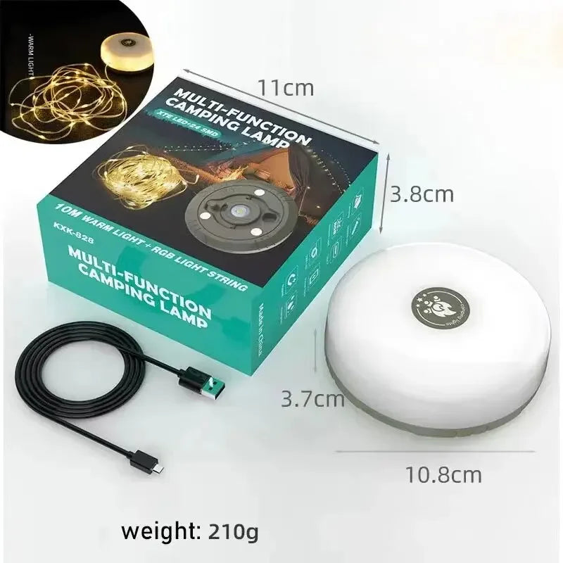 Portable Outdoor Camping LED Light Strip – Warm White & RGB Modes