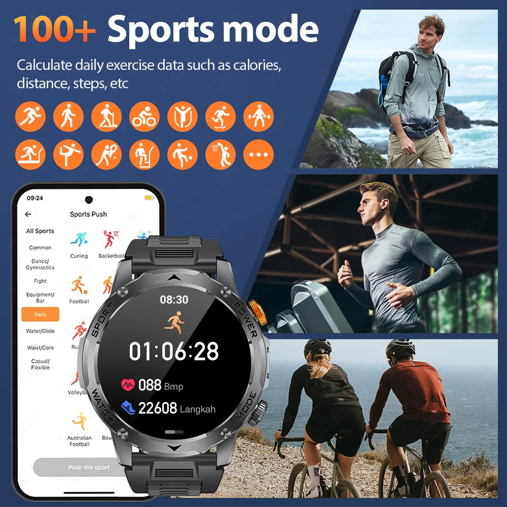 LIGE BWAK85 1.7" AMOLED Smartwatch – Bluetooth Calling, IP68 Waterproof, Health & Sports Tracking