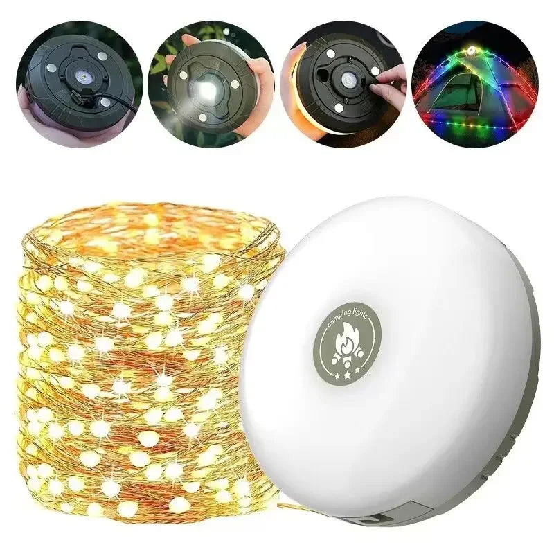 Portable Outdoor Camping LED Light Strip – Warm White & RGB Modes