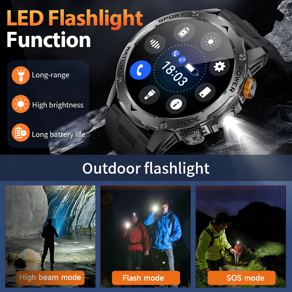 LIGE BWAK85 1.7" AMOLED Smartwatch – Bluetooth Calling, IP68 Waterproof, Health & Sports Tracking