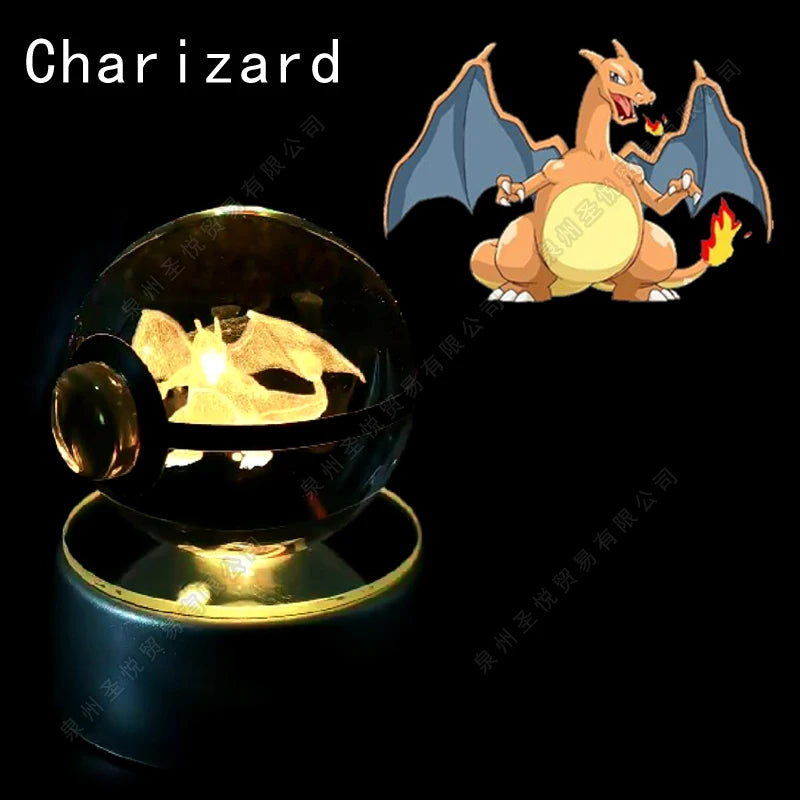 Pokémon 3D Crystal Ball Night Light with LED Base