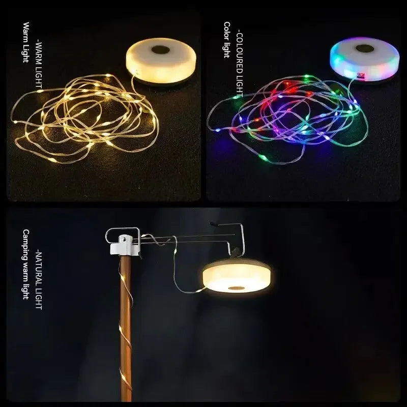 Portable Outdoor Camping LED Light Strip – Warm White & RGB Modes