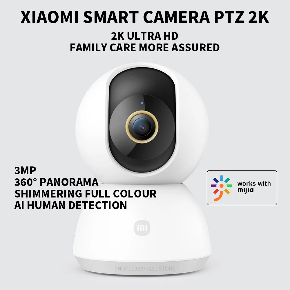 Xiaomi Smart Camera PTZ 2K Version – AI Human Detection & 360° Panoramic View