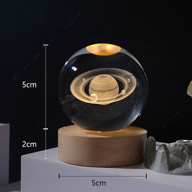 ✨ 3D Crystal Ball Night Light – Mini Galaxy in Your Hands ✨