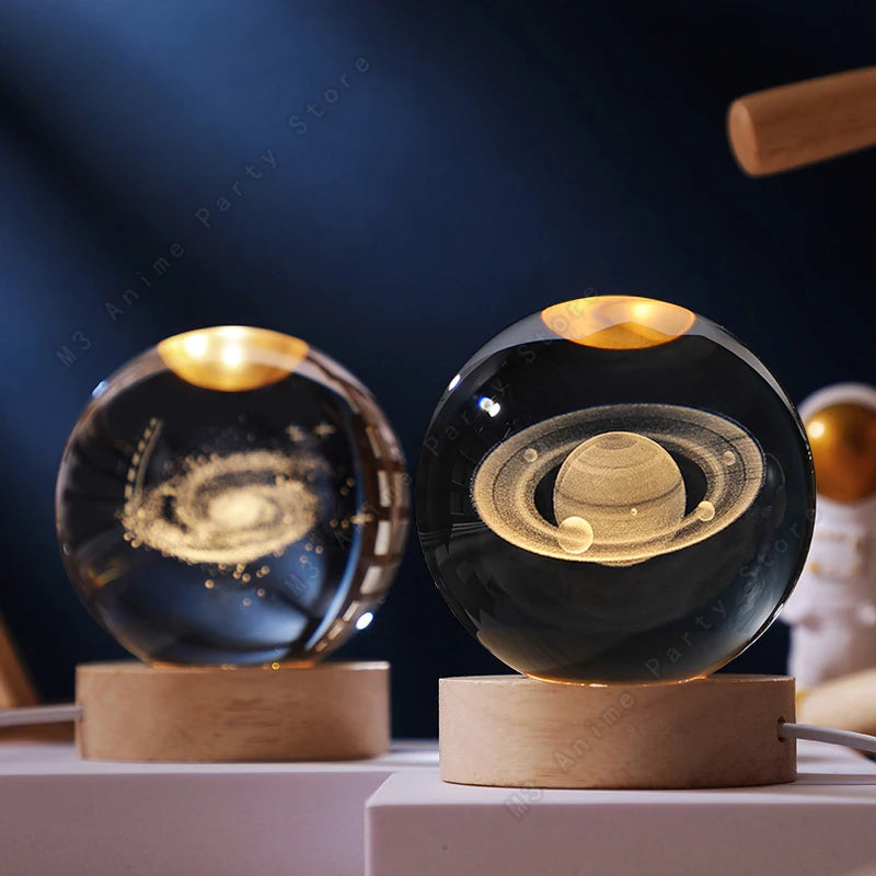✨ 3D Crystal Ball Night Light – Mini Galaxy in Your Hands ✨