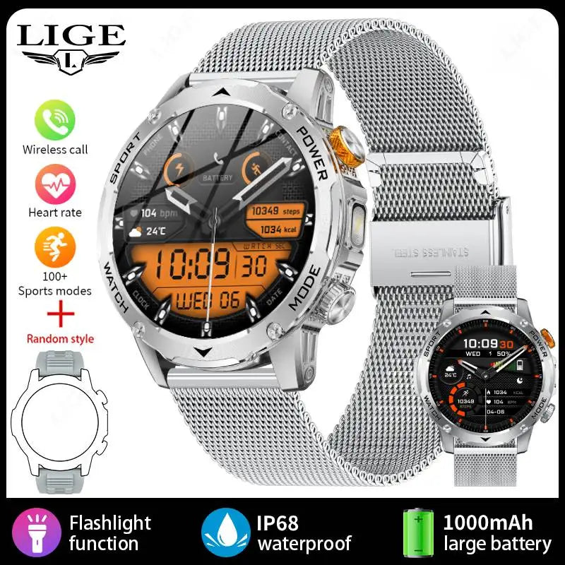 LIGE BWAK85 1.7" AMOLED Smartwatch – Bluetooth Calling, IP68 Waterproof, Health & Sports Tracking